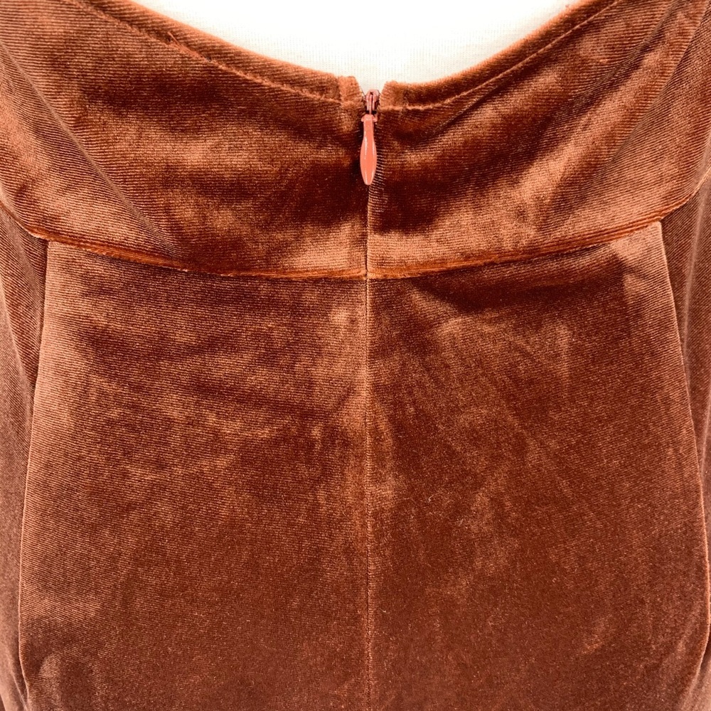 4SI3NNA Knotted Choker Romper M Dusty Copper  Sleeveless Partywear Velvet Luxe - Picture 3 of 7
